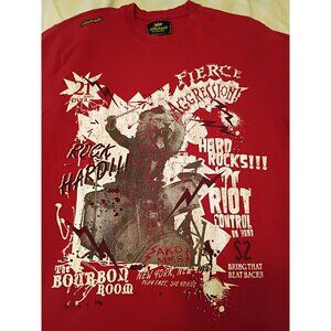 Academiks Graphic T-Shirt M Streetwear Fierce Aggression Bourbon Rooom